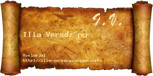 Ilia Versény névjegykártya